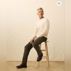 Faherty Jackson Crew Sweater - Ivory Sky Feeder